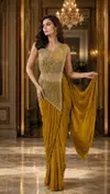 Ready To Wear Saree Imported Lycra Beads Work Readymade Saree